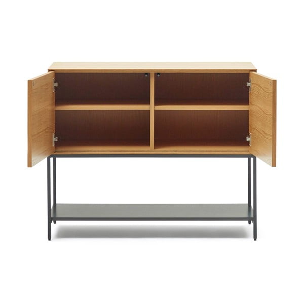 Nízká komoda v dekoru dubu v přírodní barvě 97,5x80 cm Vedrana – Kave Home-image-2