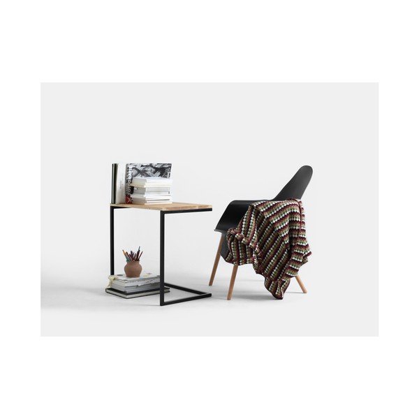 Stůl s černým podnožím a deskou z masivního dubu CustomForm Lupe-image-1