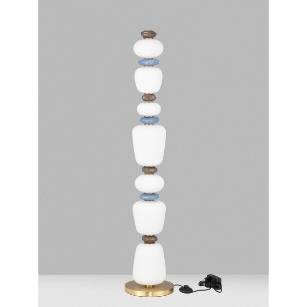 Bílá/ve zlaté barvě kovová LED stmívatelná stojací lampa s porcelánovým stínidlem/se skleněným stínidlem (výška 130,5 cm) Palo – Nova Luce-image-2