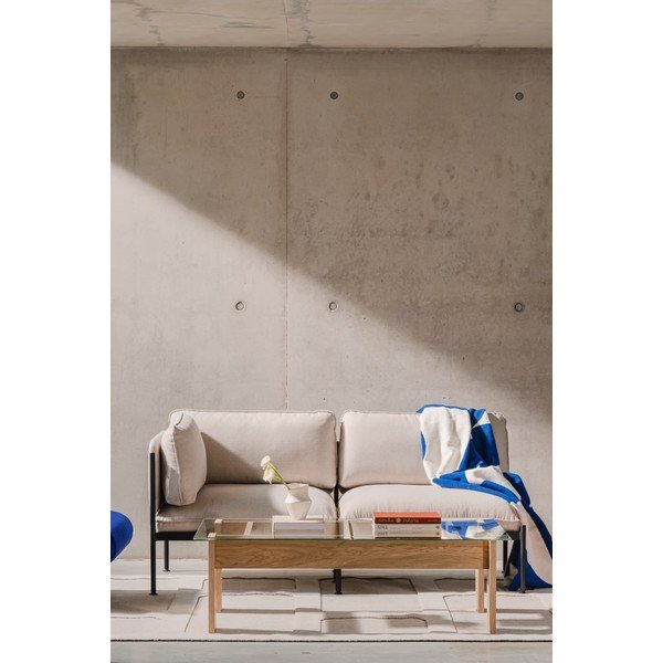 Konferenční stolek se skleněnou deskou v přírodní barvě 86x132 cm Naiko – noo.ma-image-4