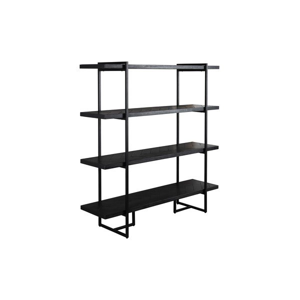 Černá knihovna v dekoru exotického dřeva 140x146 cm Class - Dutchbone-image-2