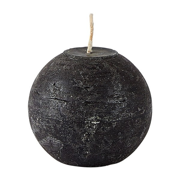 Černá svíčka KJ Collection Ball, ⌀ 8 x 7,5 cm