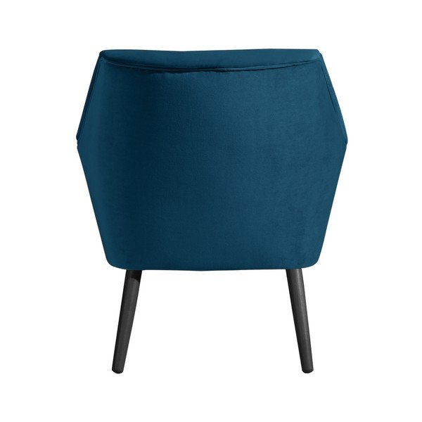 Modré sametové křeslo s černými nohami Max Winzer Alegro-image-4