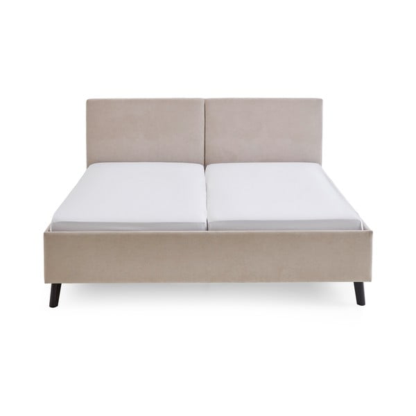 Béžová čalouněná dvoulůžková postel s roštem 160x200 cm Piano – Meise Möbel-image-3