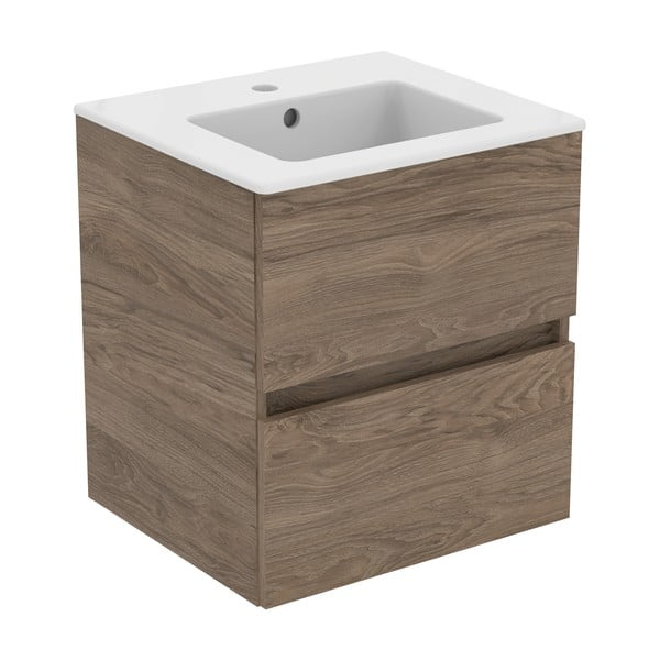 Závěsná skříňka pod umyvadlo v dekoru ořechu v přírodní barvě 50x55 cm Eurovit+ – Ideal Standard-image-2