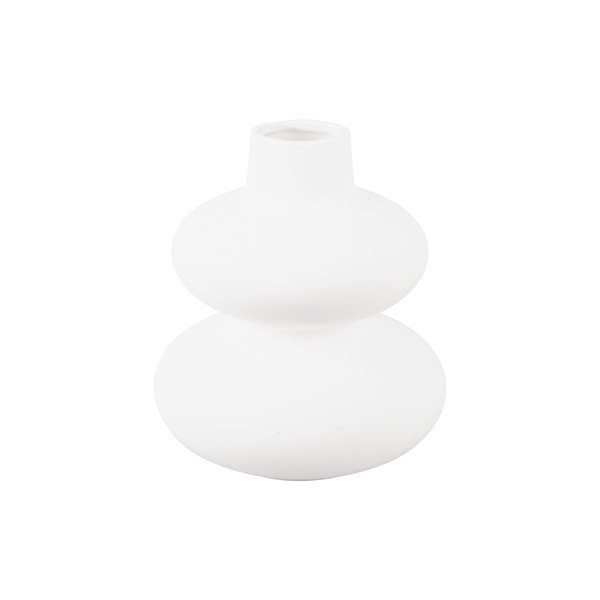 Bílá keramická váza Karlsson Circles, výška 19,4 cm