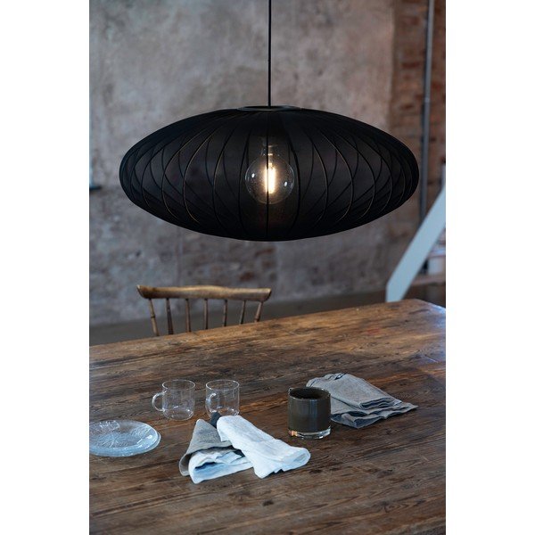 Černé závěsné svítidlo s textilním stínidlem ø 75 cm Florence – Markslöjd-image-1