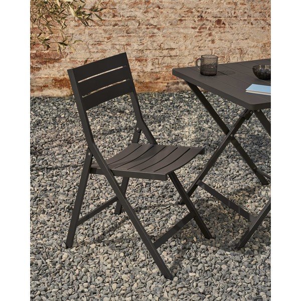 Černá kovová zahradní židle Torreta – Kave Home-image-1