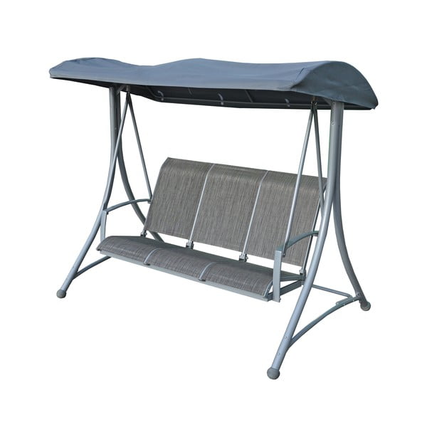 Šedá kovová zahradní houpačka Hollywood – Rojaplast-image-1