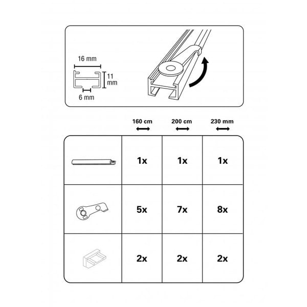Kovová kolejnice na záclony 160 cm Lucy - Gardinia-image-3
