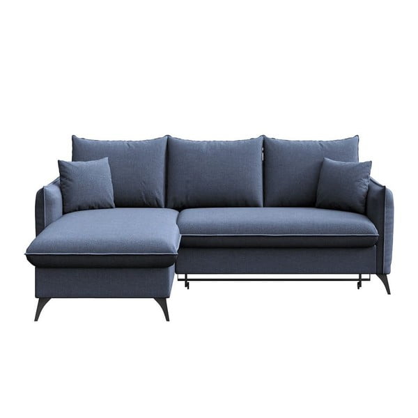 Modrá rozkládací/s úložným prostorem rohová pohovka (levý roh/s lenoškou) Brim – Rodier