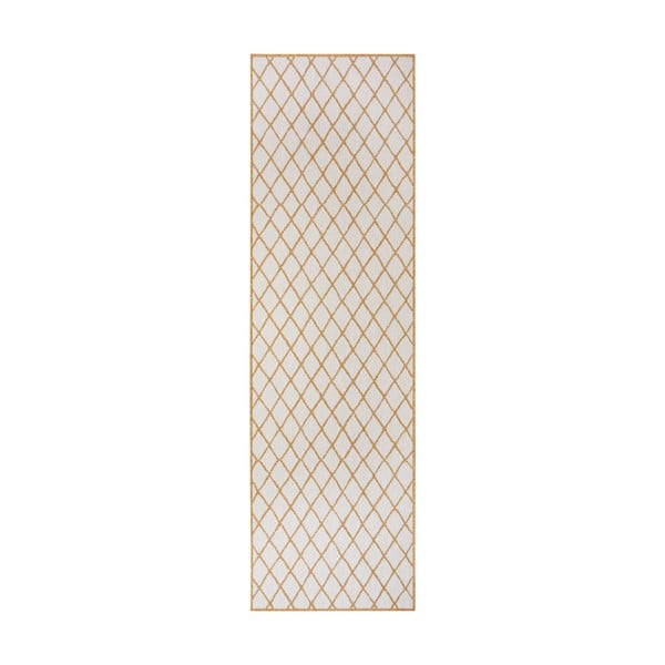 Okrově žluto-bílý venkovní koberec 80x250 cm Malaga – NORTHRUGS