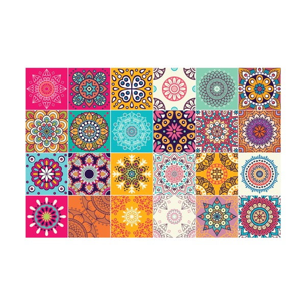 Sada 24 dekorativních samolepek na zeď Ambiance Clarissa, 10 x 10 cm-image-2