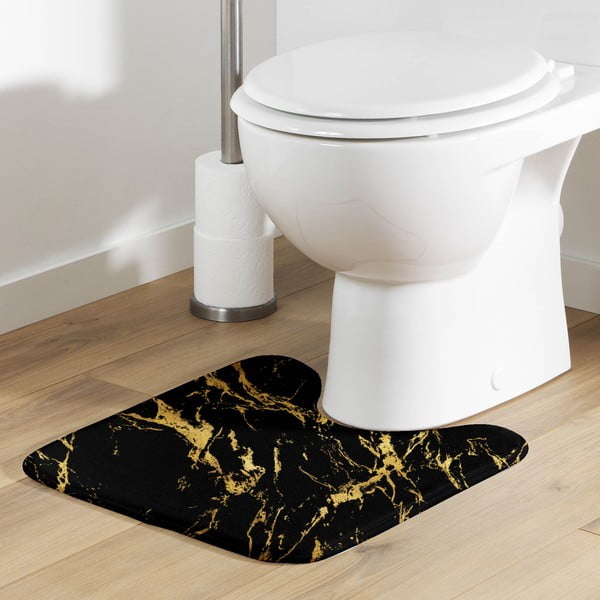 Černá/ve zlaté barvě koupelnová předložka 45x45 cm Aquamarbre – douceur d'intérieur-image-1