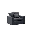 Antracitové lněné křeslo Nora – Kave Home