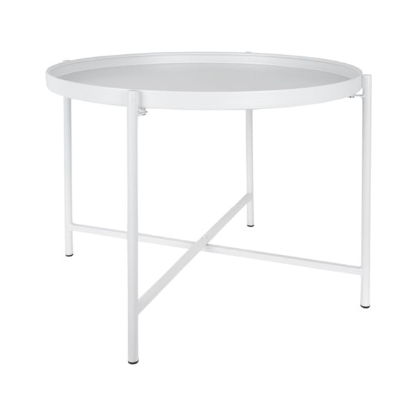 Bílý kovový kulatý konferenční stolek ø 50 cm Meseta  – Leitmotiv