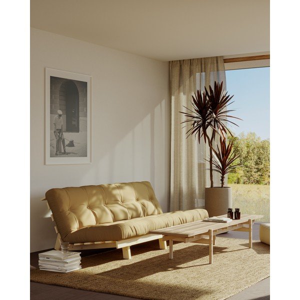 Manšestrová rozkládací pohovka v hořčicové barvě 190 cm Lean – Karup Design-image-1