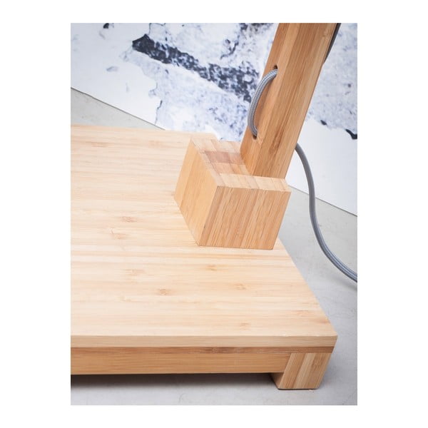 Stojací lampa s bílým stínidlem a konstrukcí z bambusu Good&Mojo Himalaya-image-3