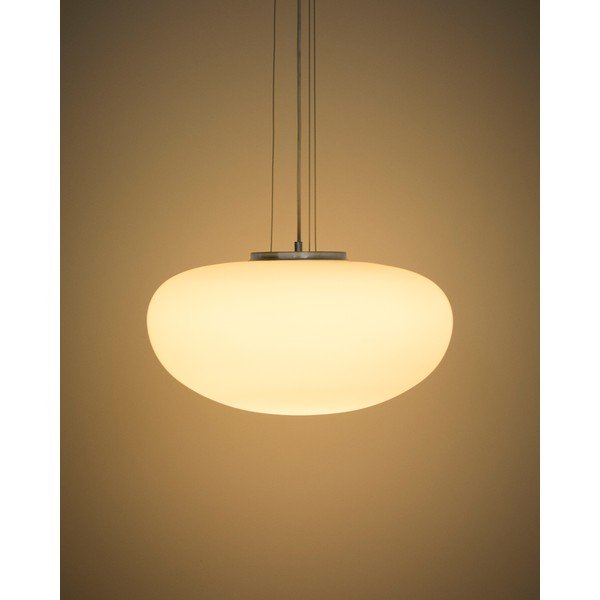 Bílé závěsné svítidlo se skleněným stínidlem ø 50 cm Ardali – Kave Home-image-3