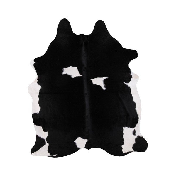 Černo-bílá pravá hovězí kůže Arctic Fur Nero Creamy, 195 x 165 cm