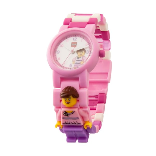 Dětské růžové hodinky s figurkou LEGO® Classic