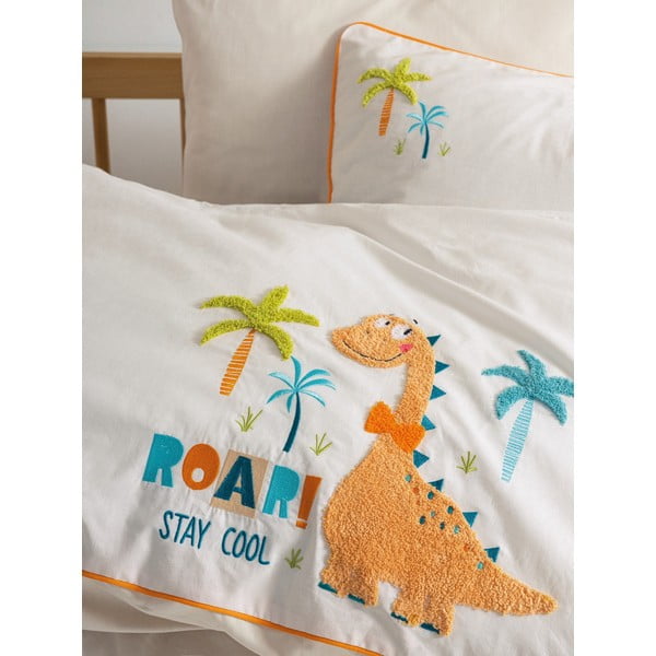 Béžové bavlněné dětské povlečení do postýlky s prostěradlem/4dílné 100x150 cm Kiddo – Mijolnir-image-2