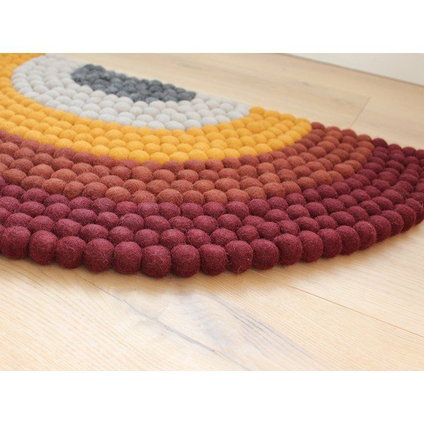 Dětský kuličkový vlněný koberec Wooldot Ball Rugs Rainbow Red-image-1