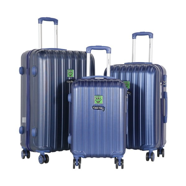 Sada 3 tmavě modrých cestovních kufrů LULU CASTAGNETTE Edge