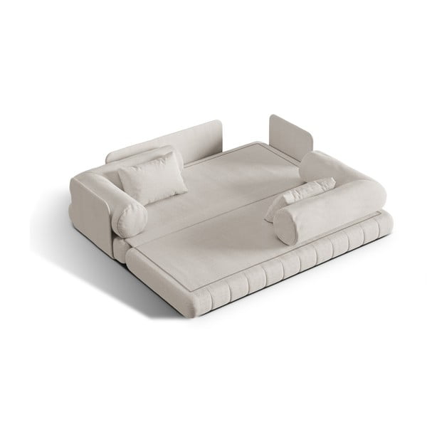 Béžová rozkládací pohovka z textilie bouclé 206 cm Kemi – Cosmopolitan Design-image-1