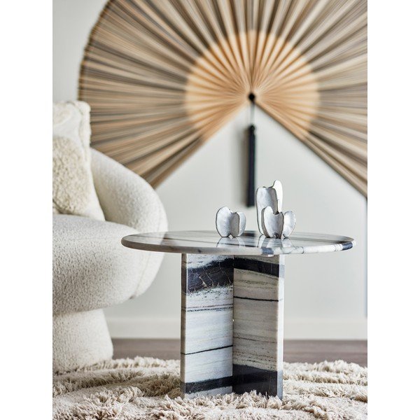 Černobílý mramorový kulatý konferenční stolek ø 61 cm Rosito – Bloomingville-image-1