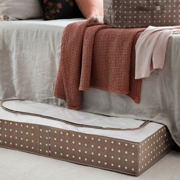 Malý béžový úložný box Compactor Dots, 46 x 107 cm-image-1