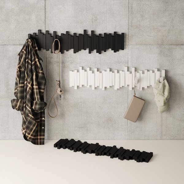 Černý plastový nástěnný věšák 72 cm Sticks – Umbra-image-3