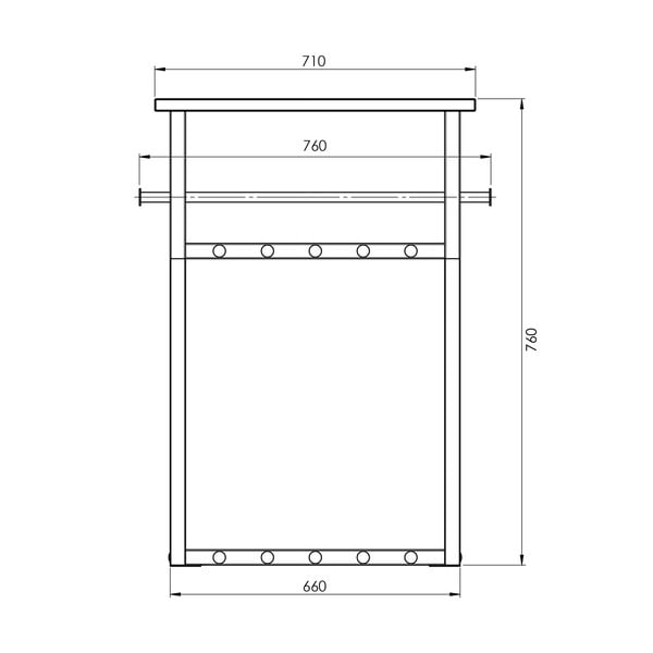 Bílý/v přírodní barvě kovový nástěnný věšák s poličkou 76 cm Rizzoli – Spinder Design-image-4