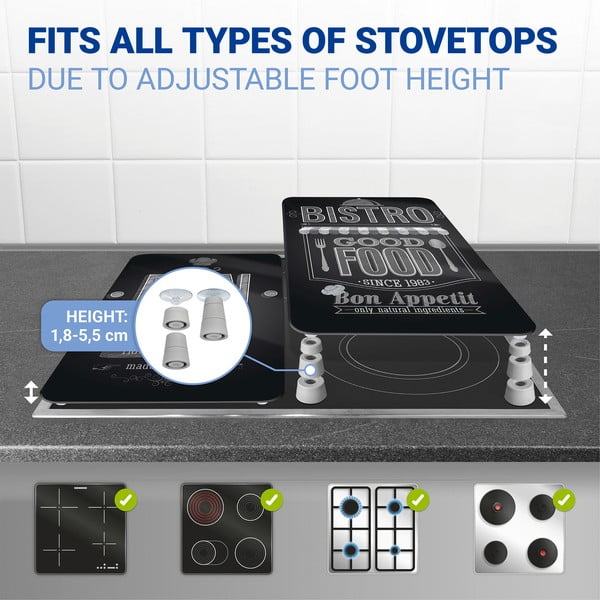 Sada 2 skleněných krytů na sporák Wenko Bon Appetit, 52 x 30 cm-image-4