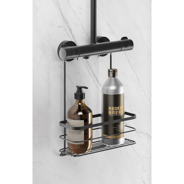 Černá závěsná koupelnová police Metaltex Origin-image-1