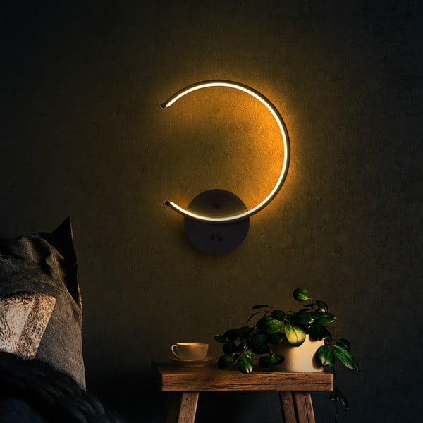 Černé LED nástěnné svítidlo ø 10 cm Moon – Opviq lights-image-4