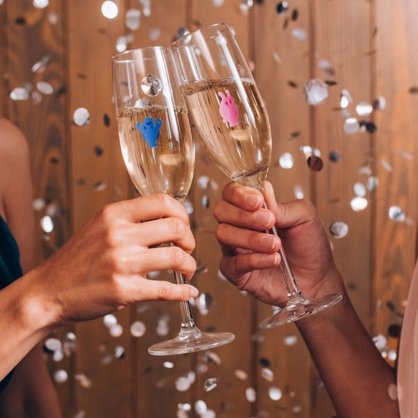 Silikonové rozlišovače na sklenice v sadě Paty people – VacuVin-image-3