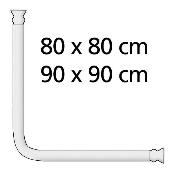 Bílá univerzální rohová tyč na sprchový závěs Wenko, ø 2,5 cm-image-2