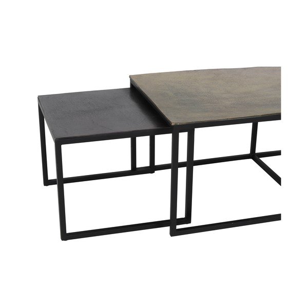 Kovové konferenční stolky v černo-bronzové barvě sadě 3 ks 50x120 cm Kumalu – Light & Living-image-2