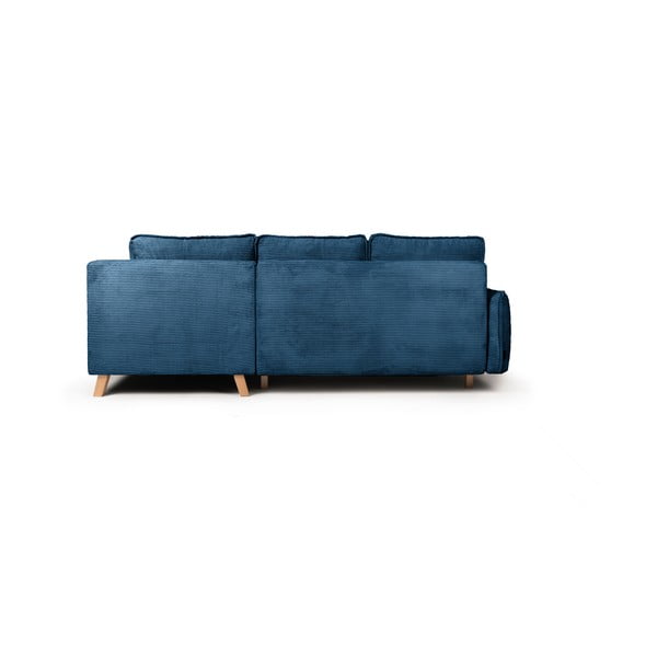 Modrá manšestrová rozkládací rohová pohovka (pravý roh) Tori – Bonami Selection-image-4