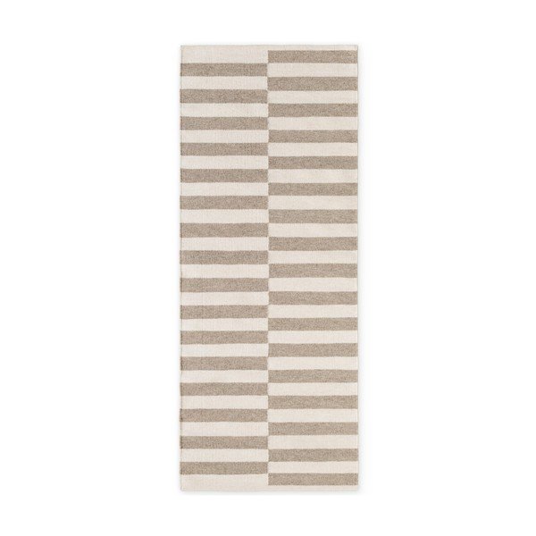 Bílý/šedý oboustranný/ručně tkaný vlněný běhoun 80x200 cm Vika – Hanse Home