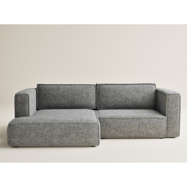 Šedá žinylková rozkládací/s úložným prostorem rohová pohovka (levý roh/s lenoškou) Velto – Maison de Rêve-image-2