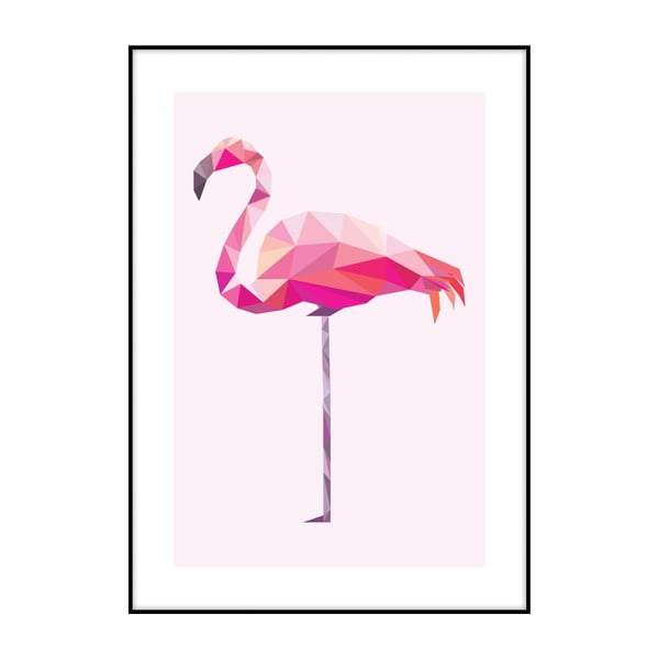 Plakát Imagioo Polygon Flamingo, 40 x 30 cm