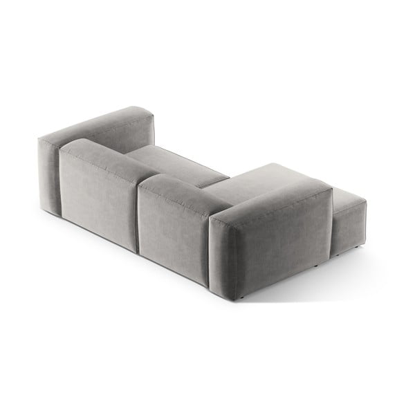 Světle šedá rohová pohovka (levý roh/s lenoškou) Bergamo – Cosmopolitan Design-image-4