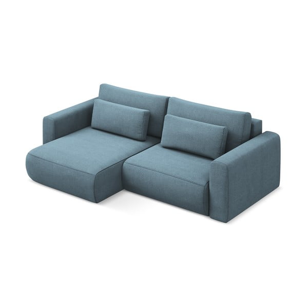 Světle modrá rozkládací/s úložným prostorem rohová pohovka (levý roh/s lenoškou) Kapua – Makamii-image-2