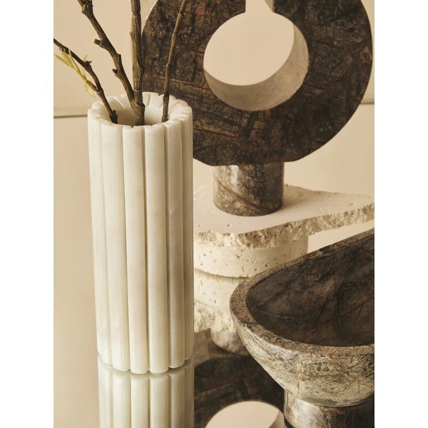Bílá mramorová váza (výška 20 cm) Savio – Premier Housewares-image-1