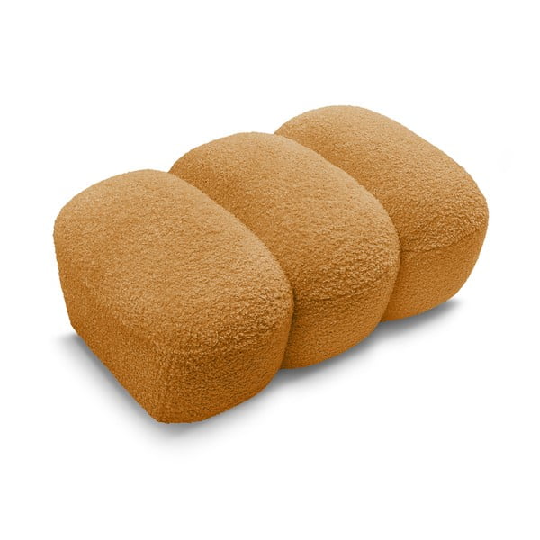 Podnožka z textilie bouclé v hořčicové barvě Hippolyte – Bobochic Paris-image-4