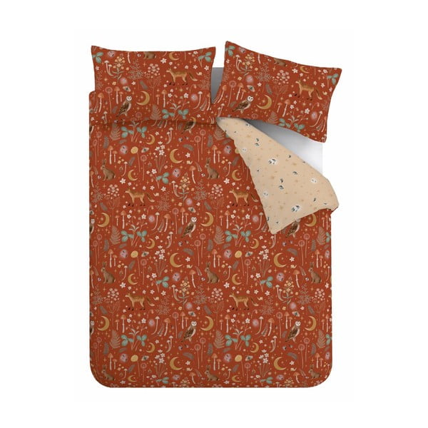 Povlečení na dvoulůžko v cihlové barvě 200x200 cm Enchanted Twilight Animals – Catherine Lansfield