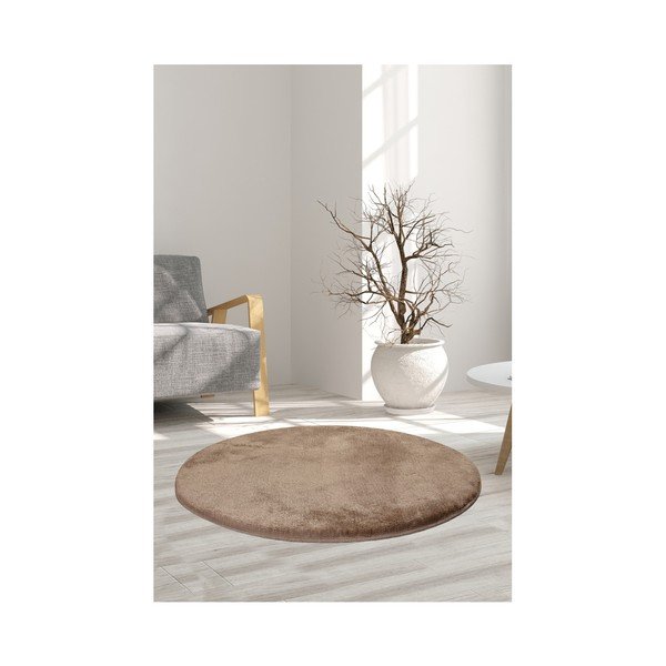 Světle hnědý koberec Milano, ⌀ 90 cm