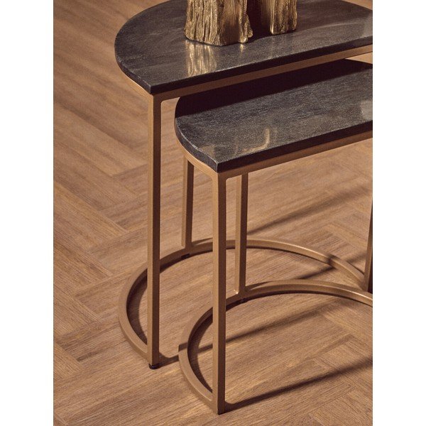Odkládací stolky v sadě 2 ks s mramorovou deskou  28x45 cm Varana – Premier Housewares-image-3
